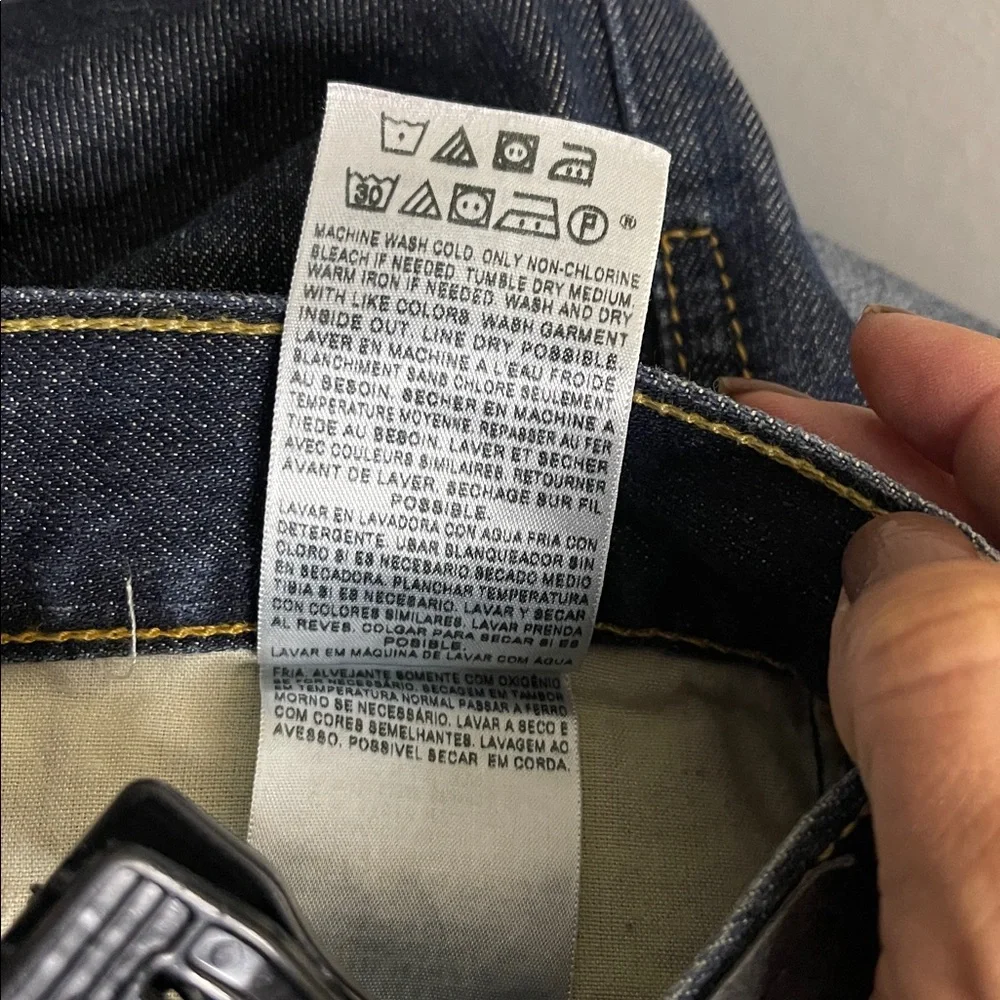 Levi's 514 Slim Straight Dark Wash Denim Snap Flap Double Pockets Size 36X32